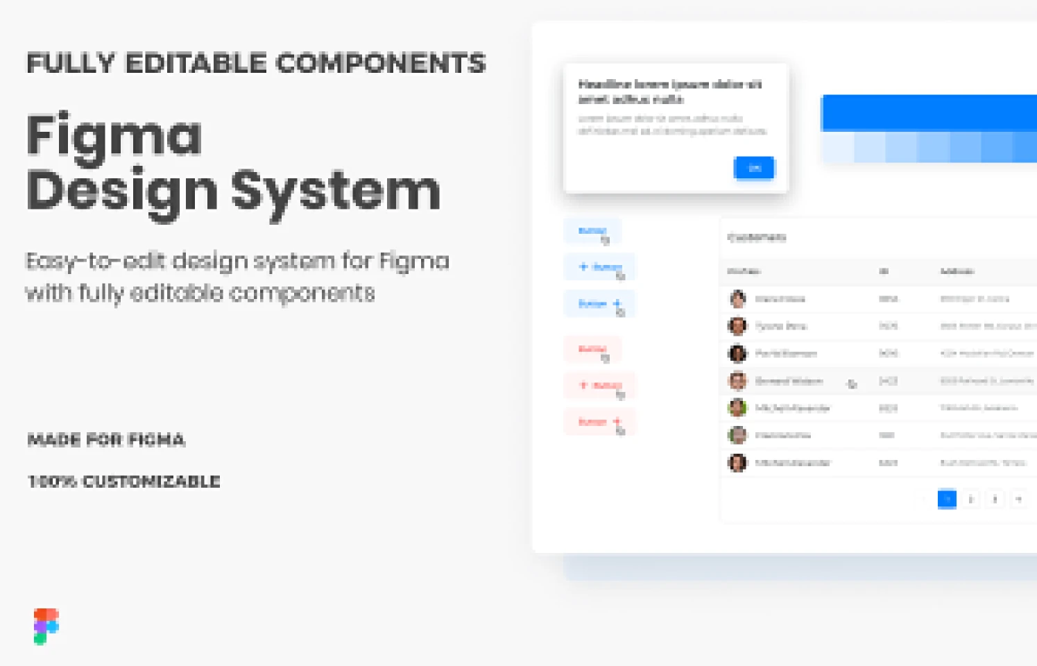 Figma Design System & Component Library for Figma and Adobe XD
