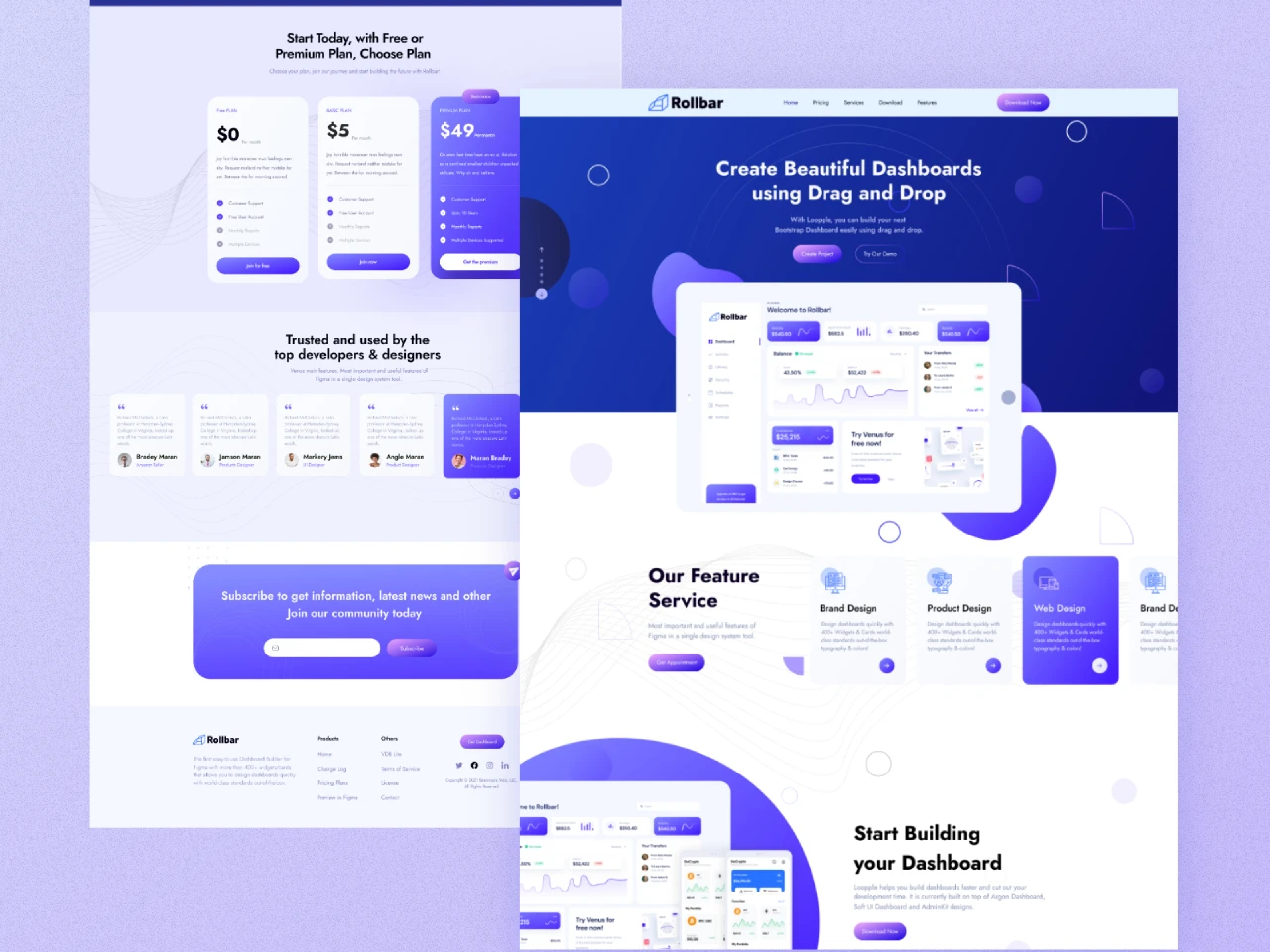 Figma SaaS & Software Landing Pages for Figma and Adobe XD