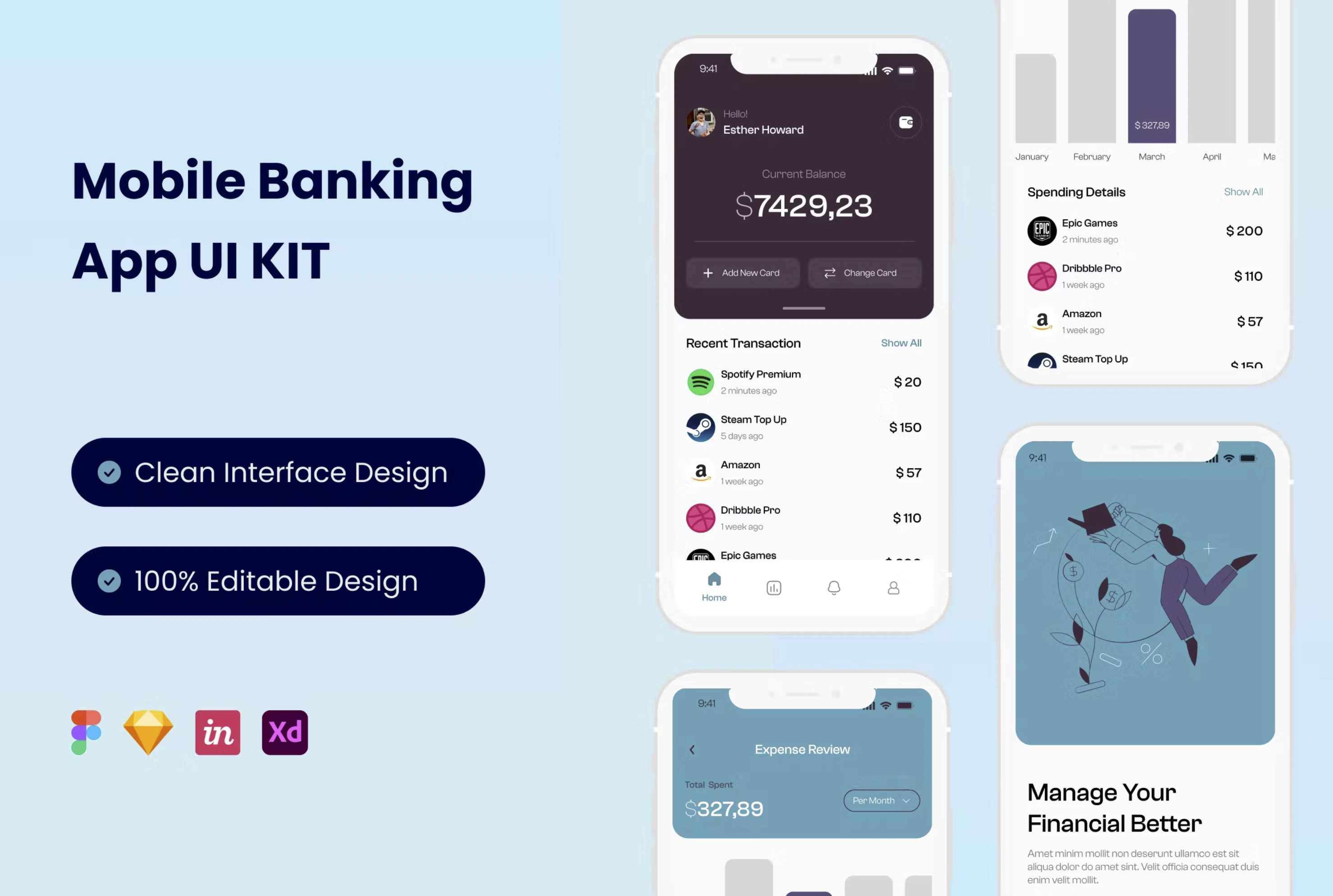 Figma UI kit - Mobile Banking Mobile App (Community) for Figma and Adobe XD