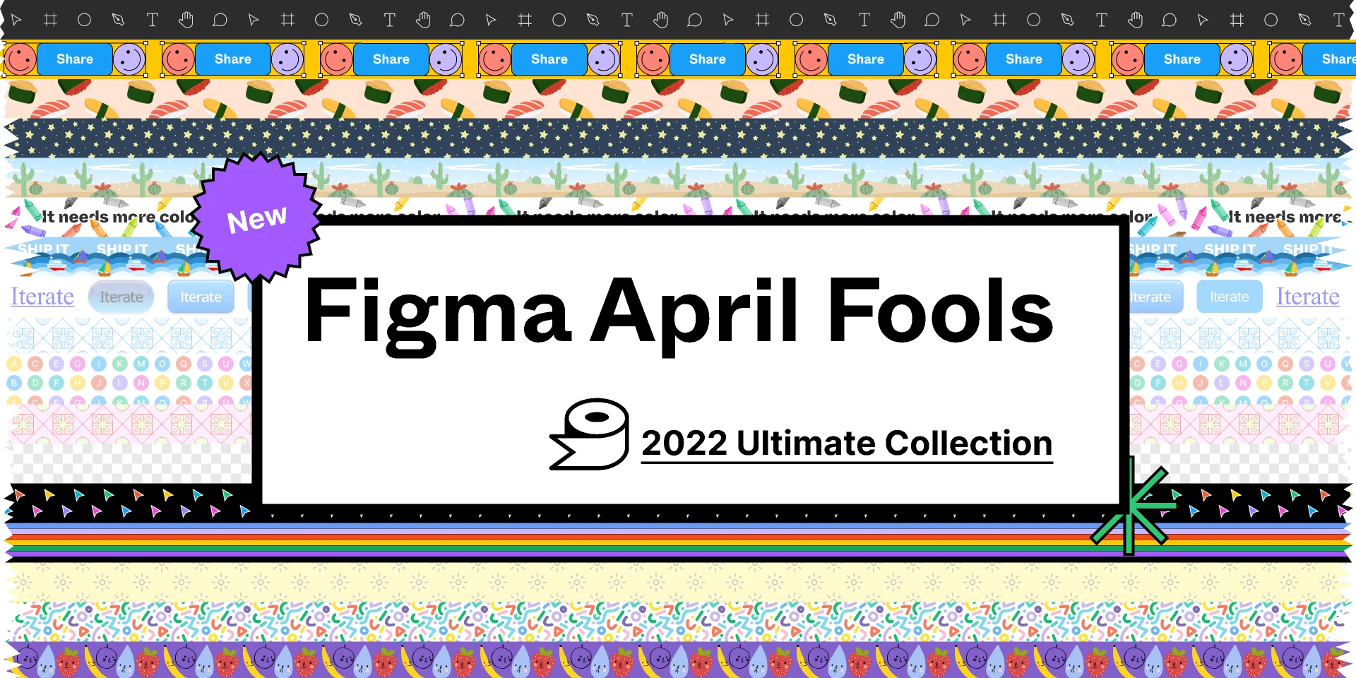 Figma Washi tape Collection (April fools 2022) for Figma and Adobe XD