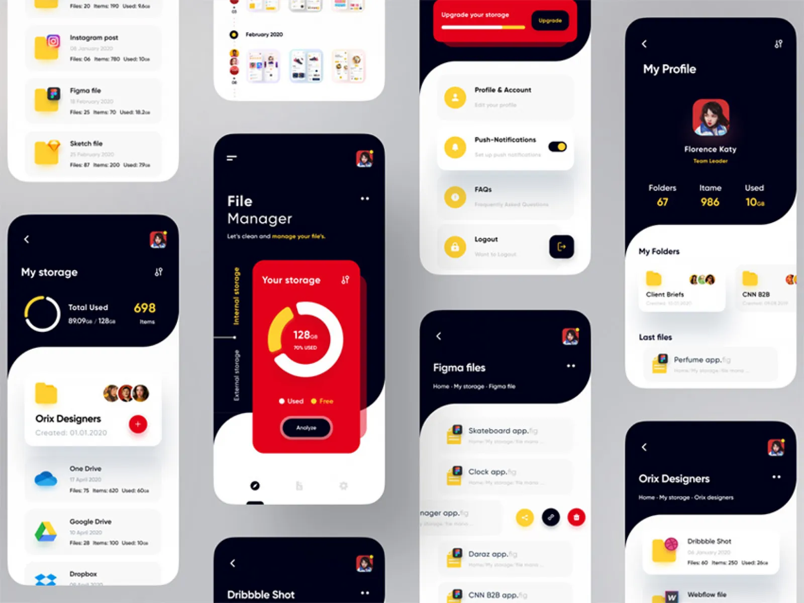File Manager App UI Design  - Free Figma Template