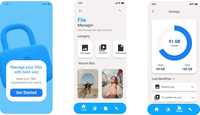File Manager ui for Figma and Adobe XD