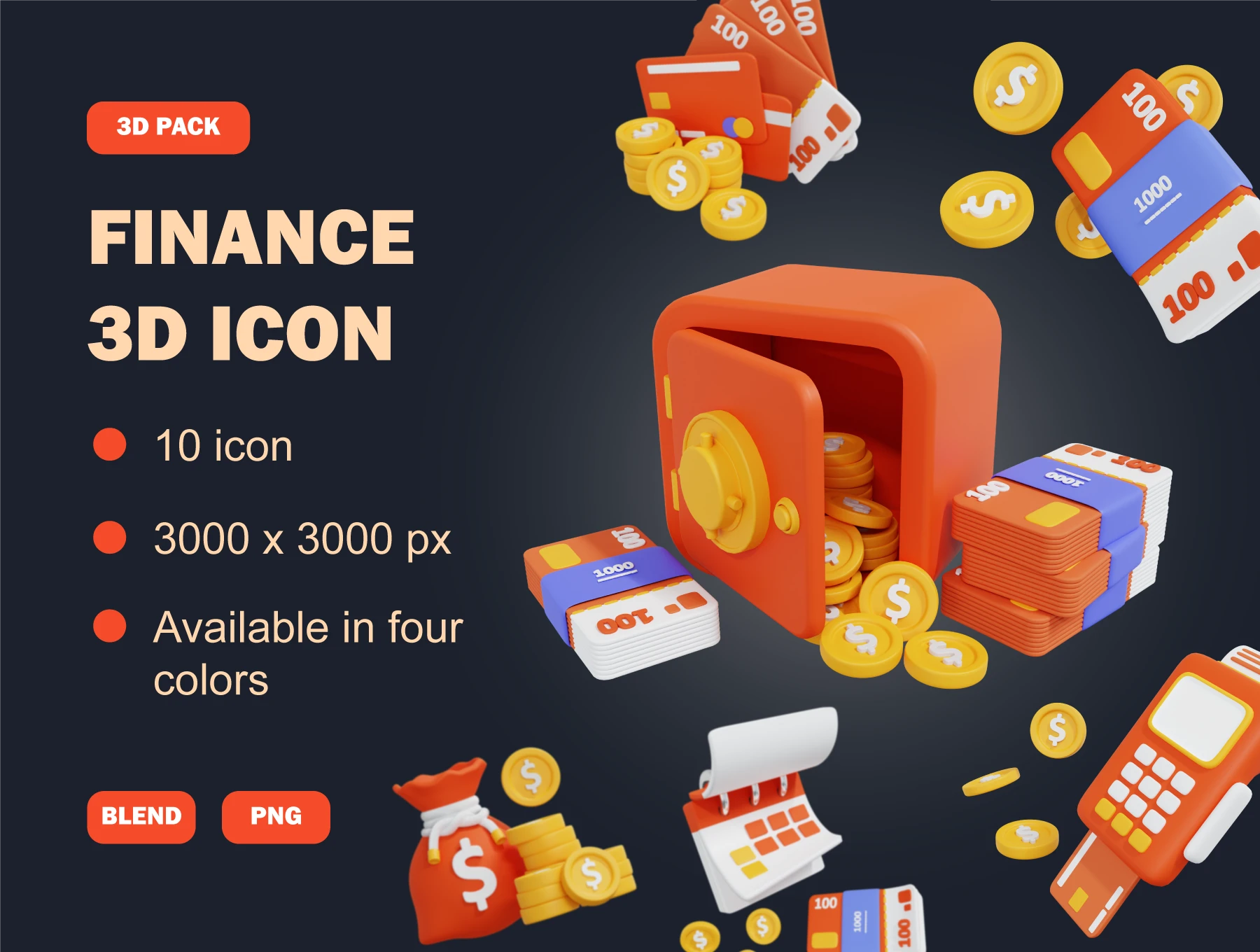 Finance 3D Icon for Figma and Adobe XD