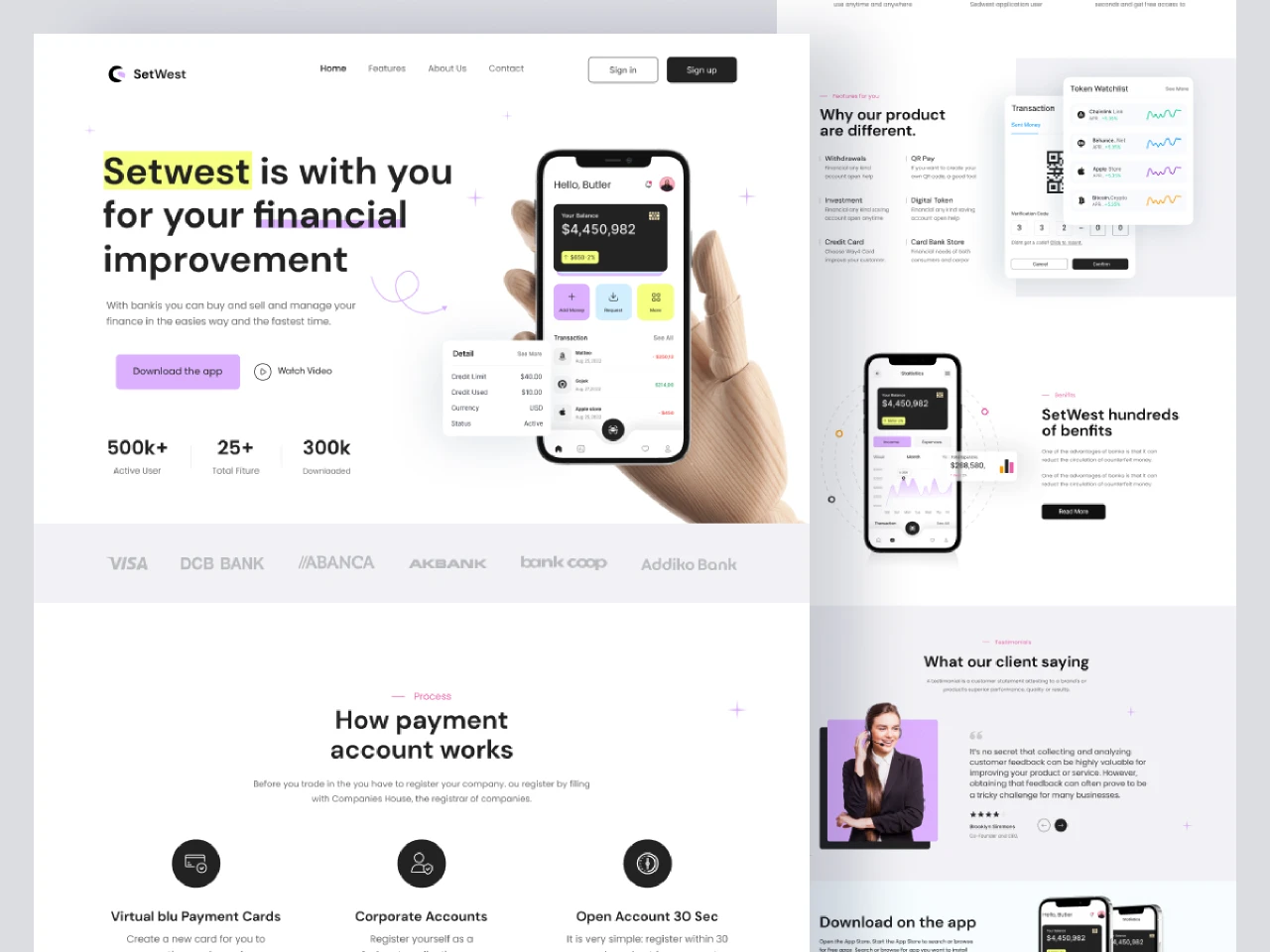 Finance Landing Page for Figma and Adobe XD