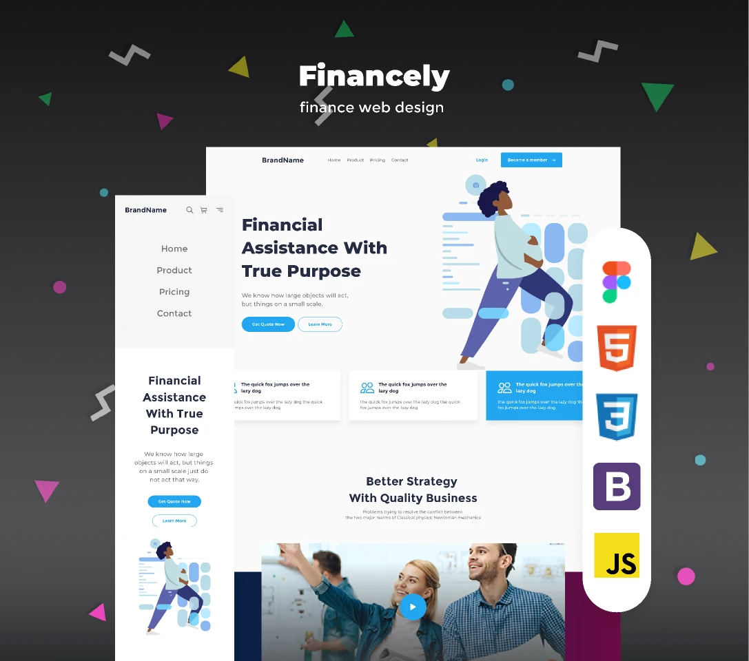 Financely - figma and html finance web-design for Figma and Adobe XD