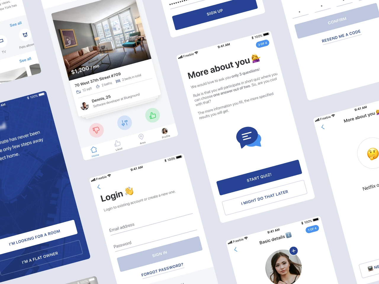 Find a Roommate UI Kit for Figma and Adobe XD