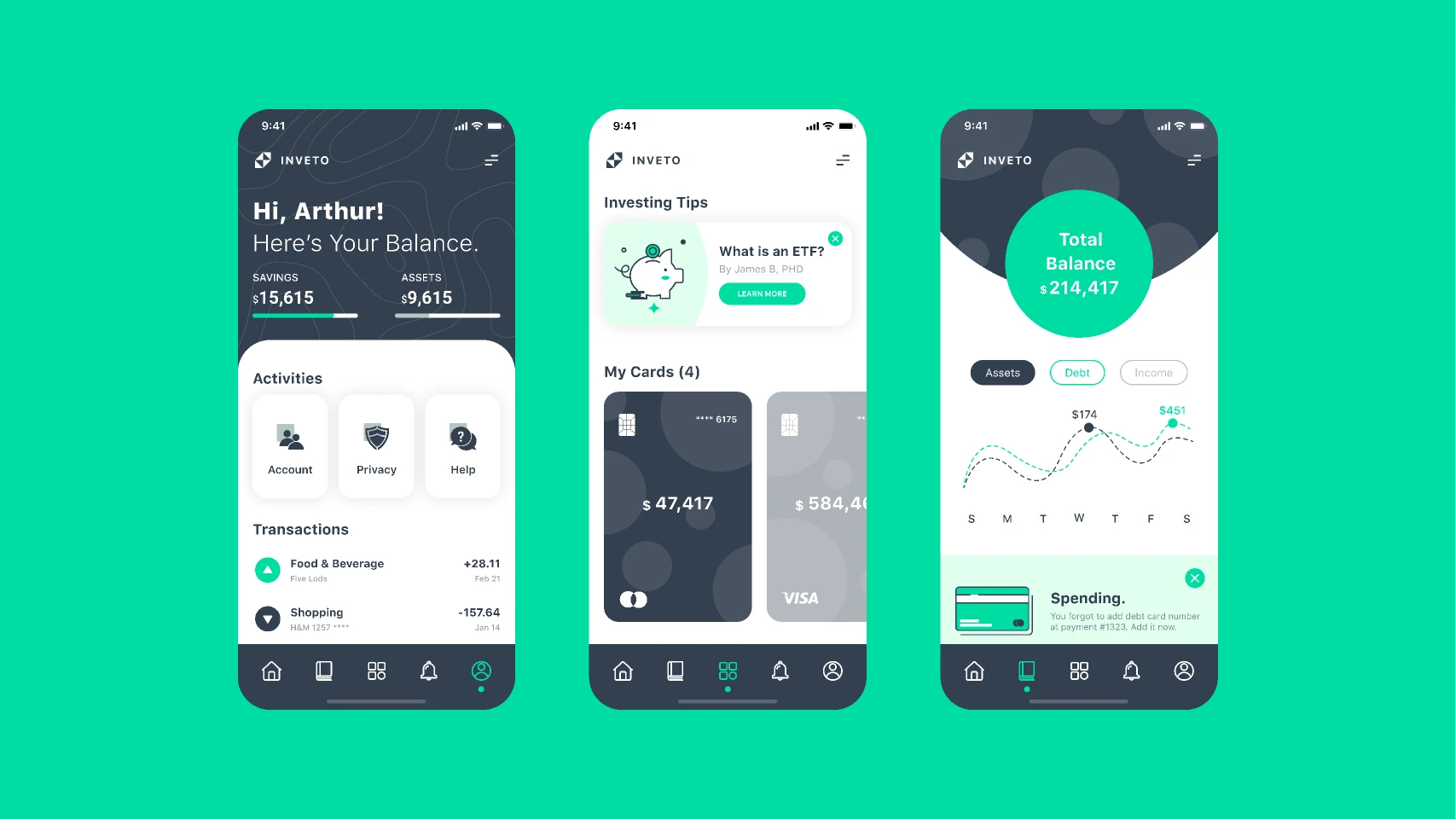 Fintech Banking Investing App UI/UX for Figma and Adobe XD