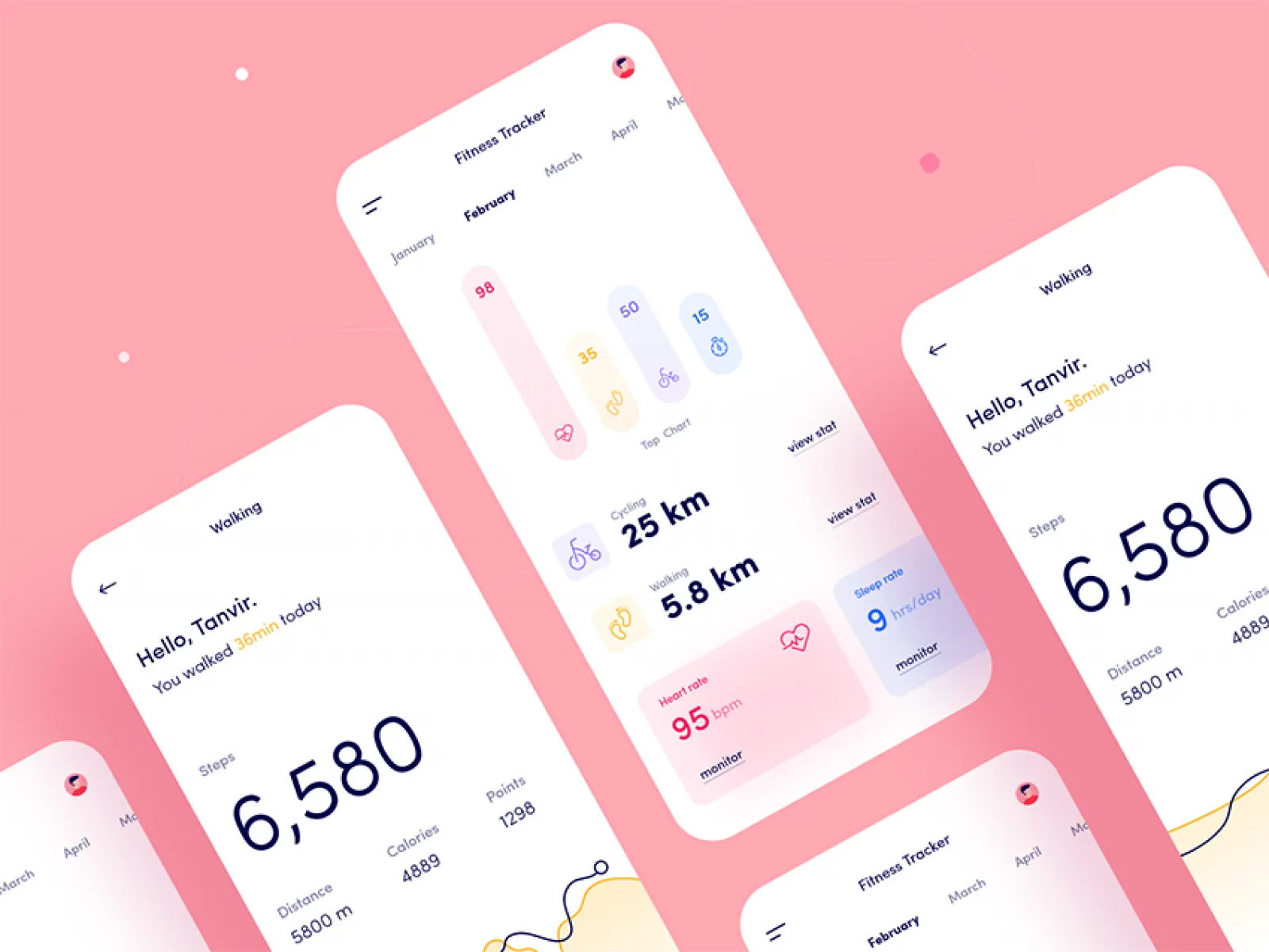 Fitness App UI Design  - Free Figma Template