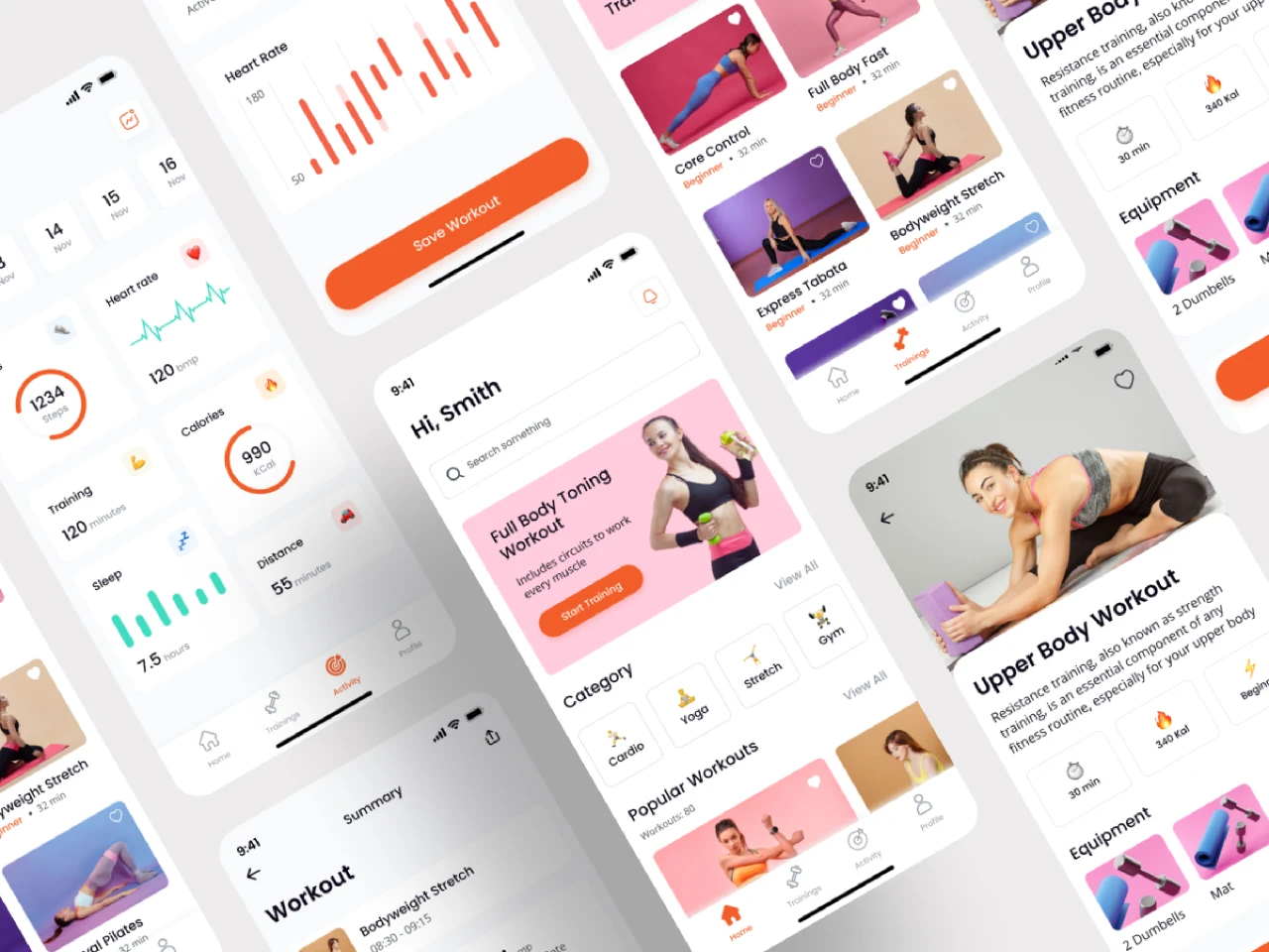 Fitness App Vol 4 for Figma and Adobe XD