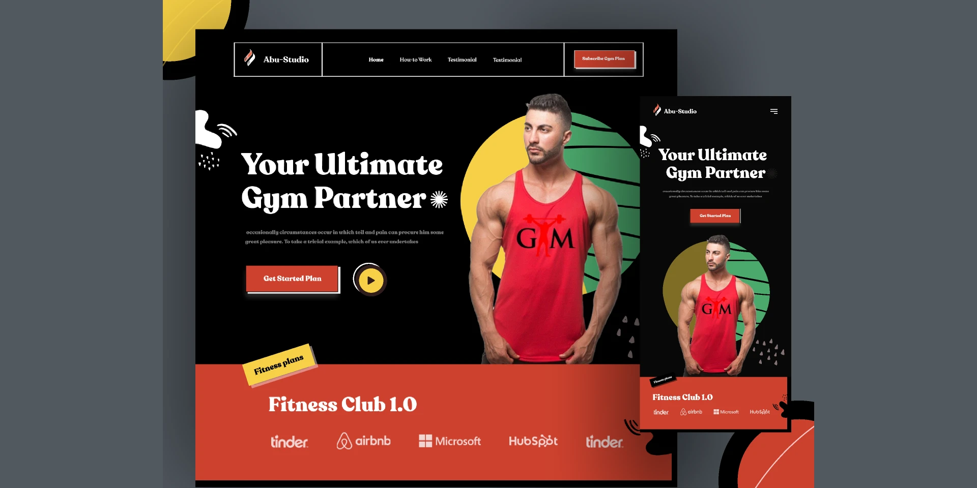 Fitness landing page for Figma and Adobe XD
