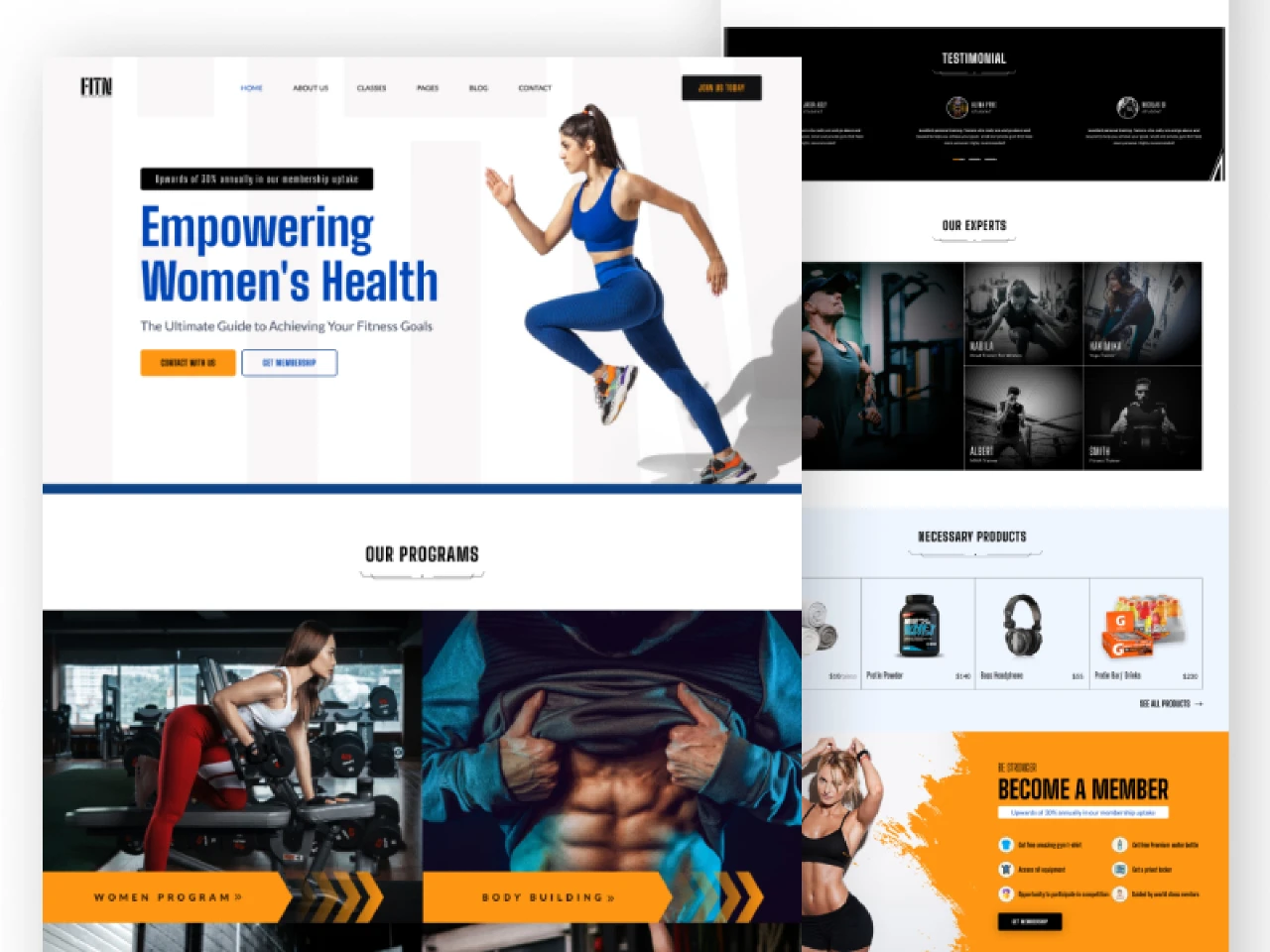 Fitness Landing Page Design for Figma and Adobe XD