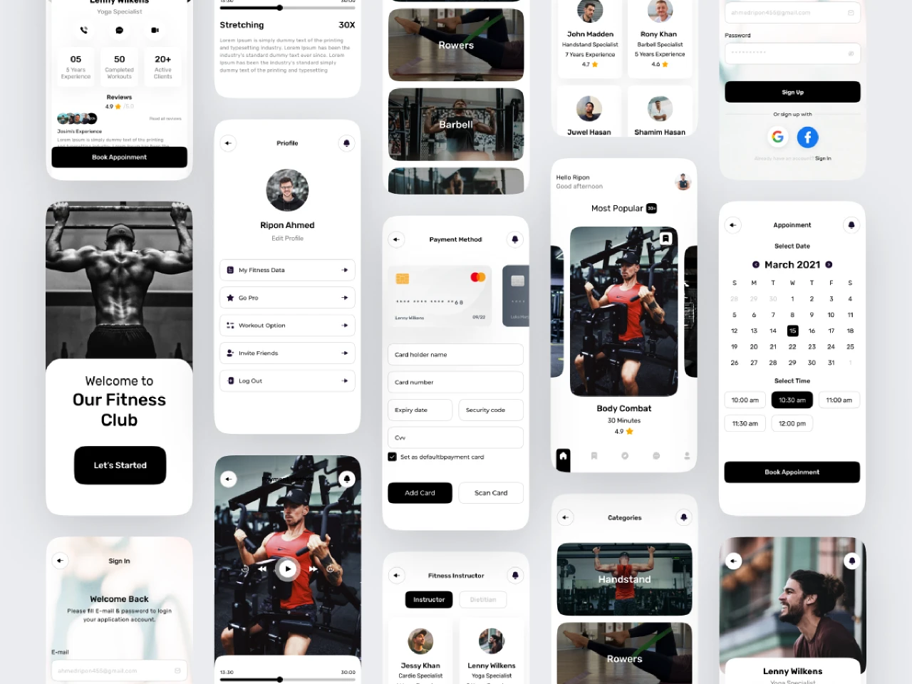 Fitness Mobile App Concept for Figma and Adobe XD