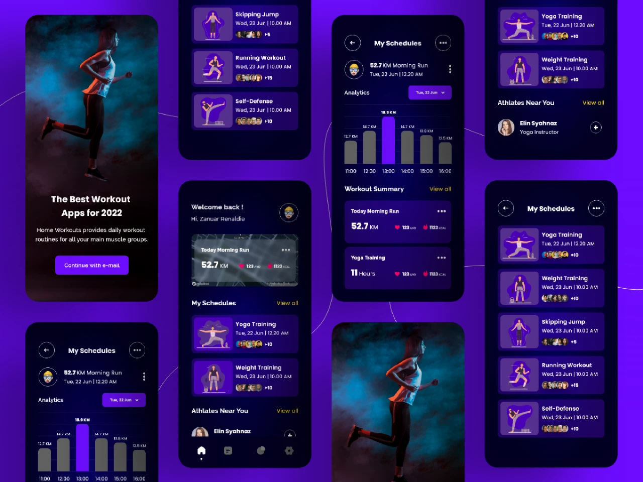 Fitness Workout Apps for Figma and Adobe XD