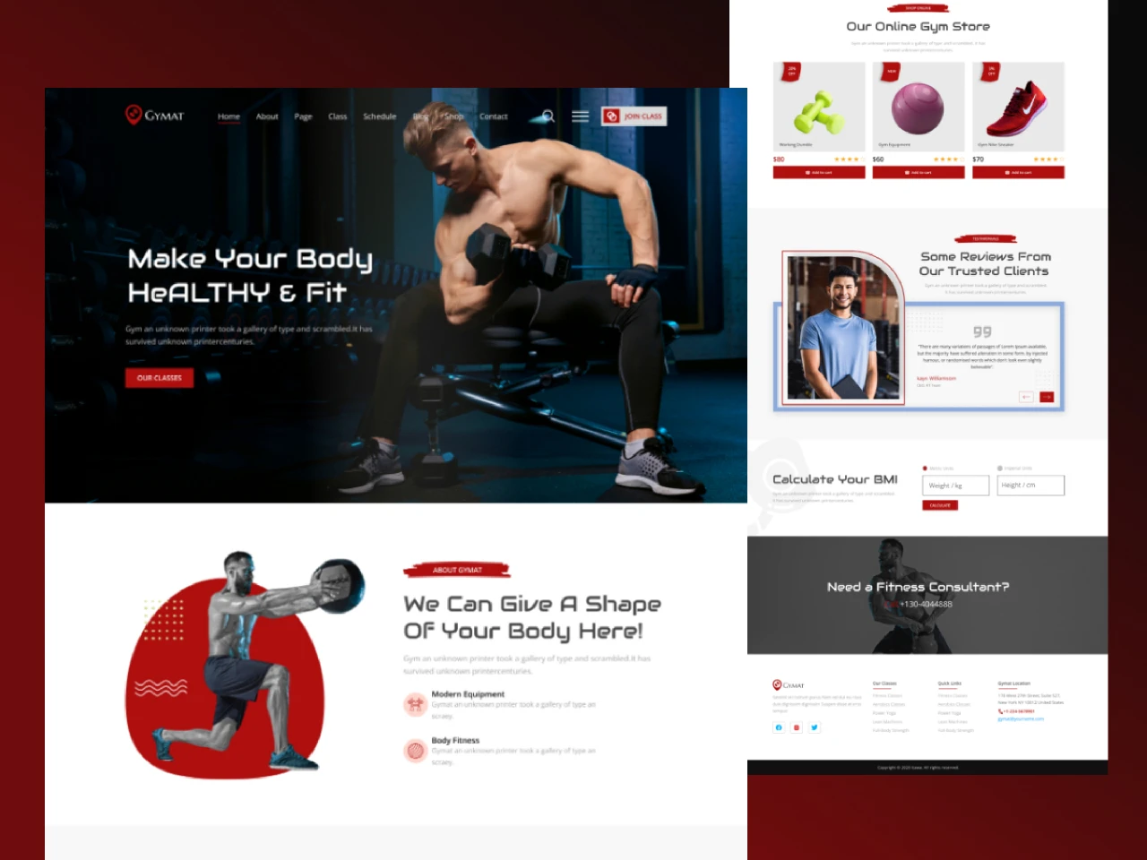 Fitness/Gym landing page for Figma and Adobe XD