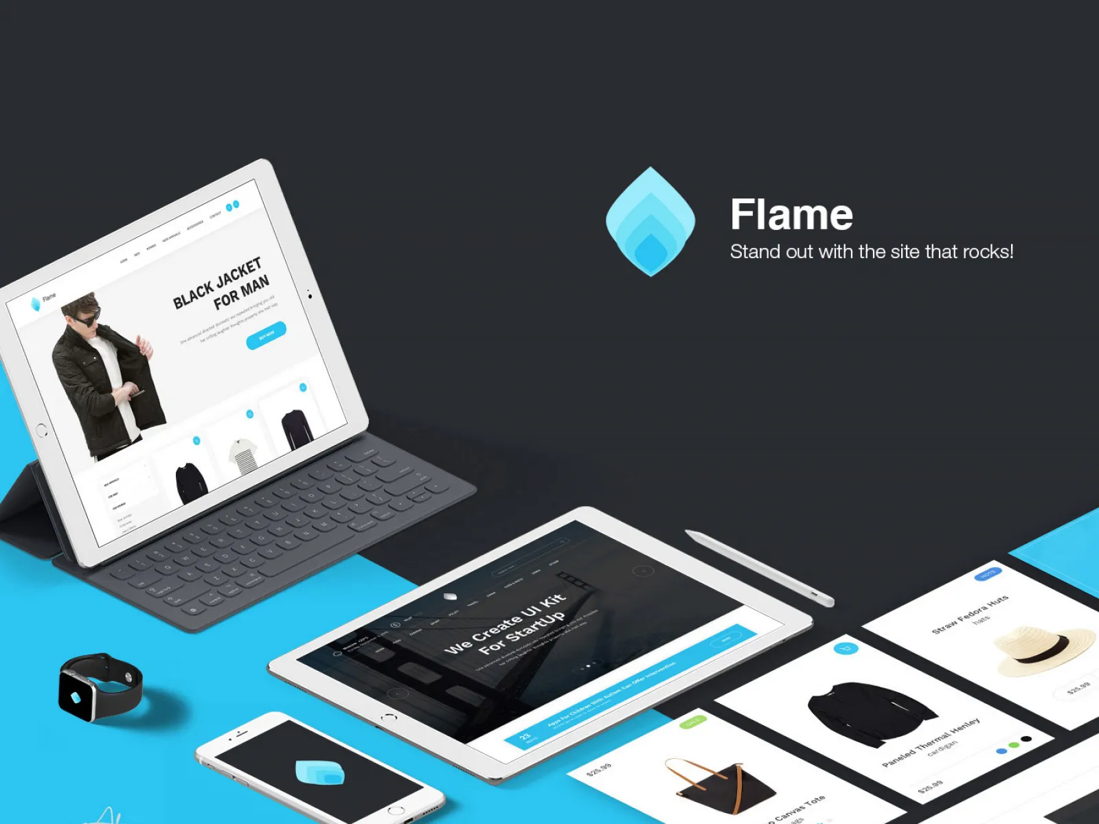 Flame Free Web UI Kit  - Free Figma Template