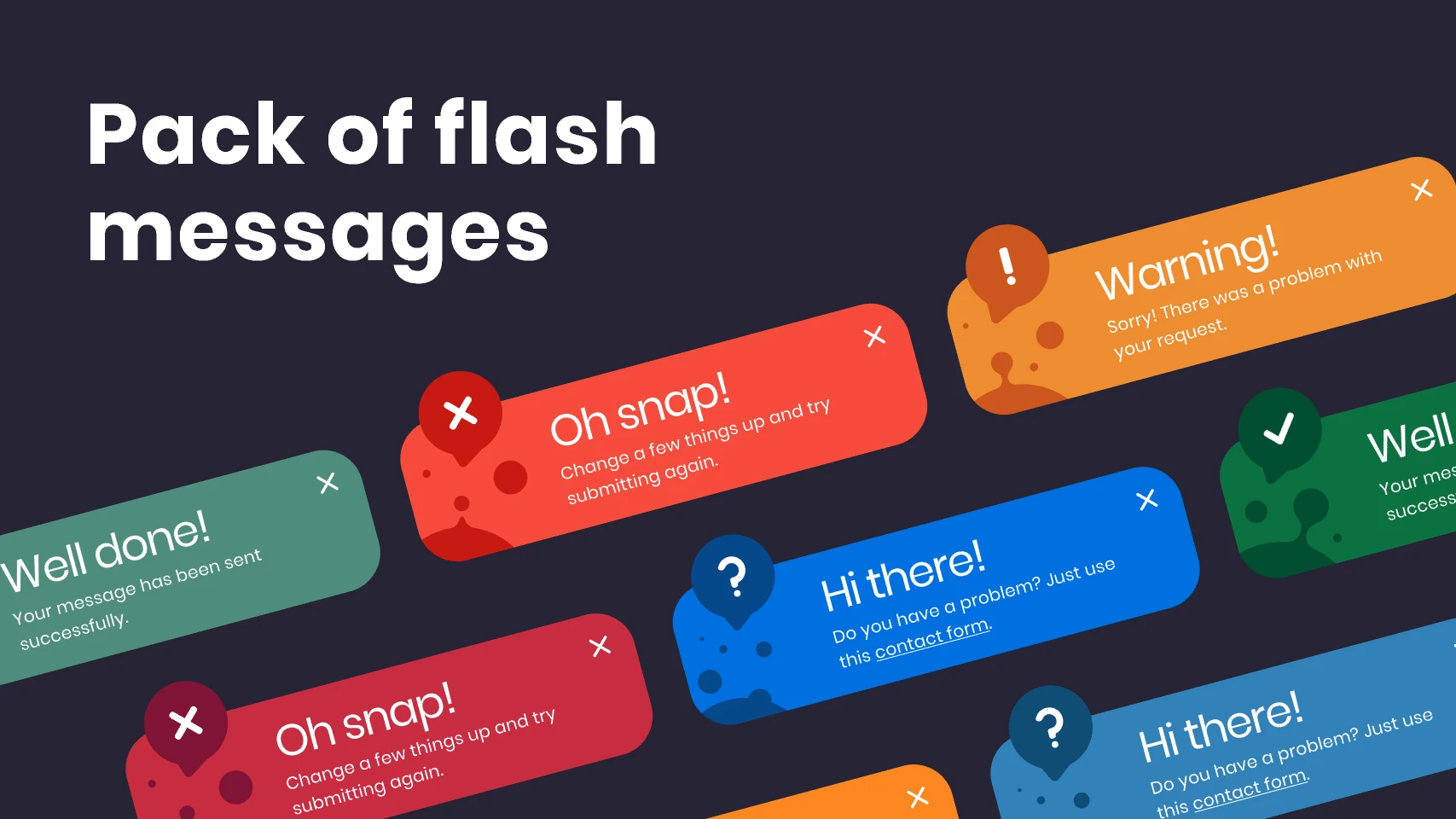 Flash messages pack for Figma and Adobe XD