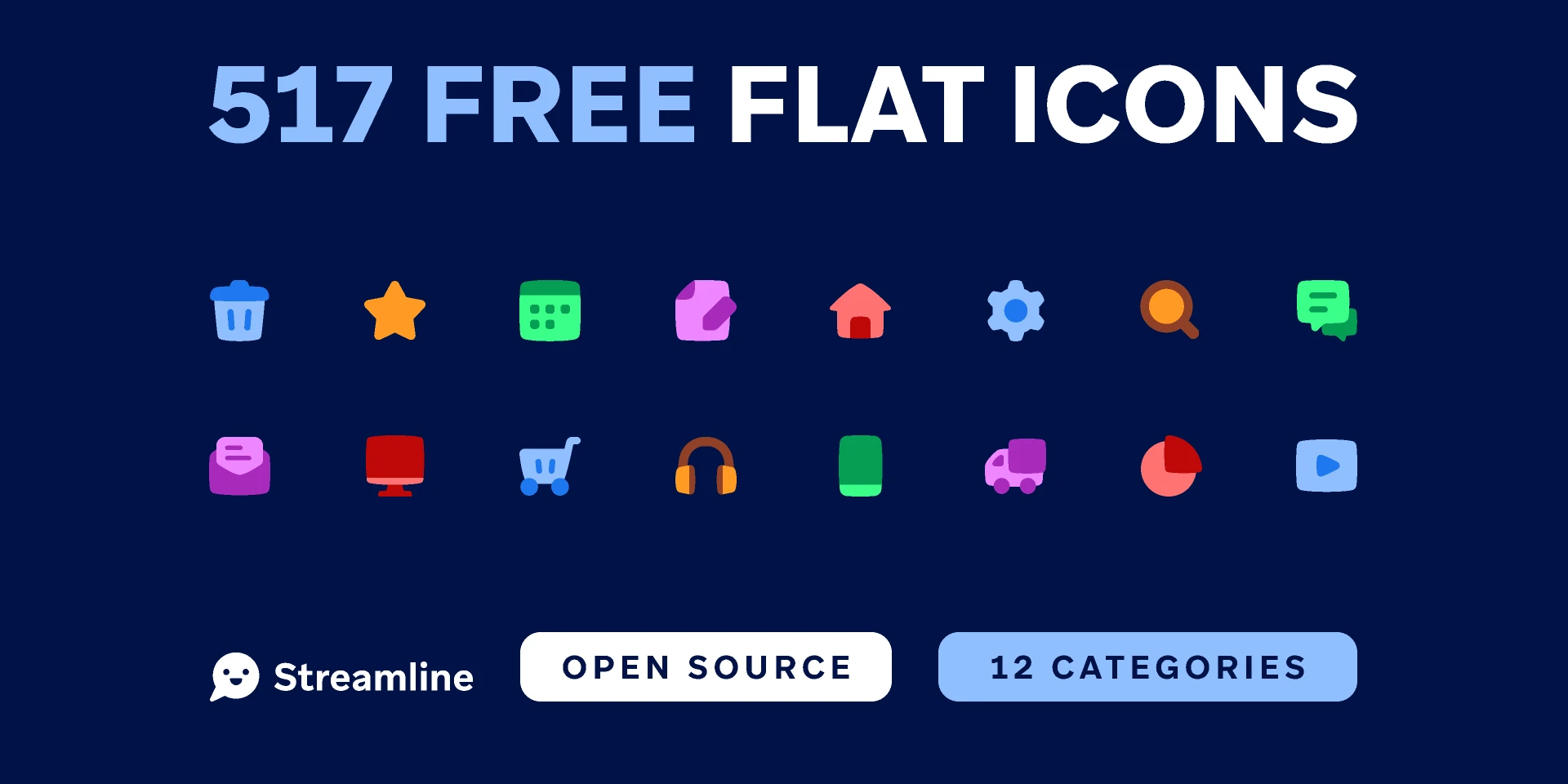 Flat Icon Set for Figma and Adobe XD