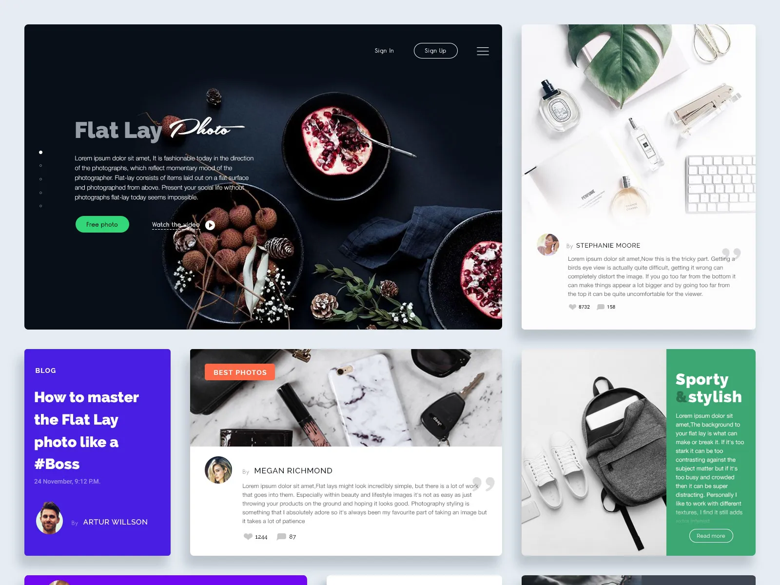 Flat Lay Free UI Kit  - Free Figma Template