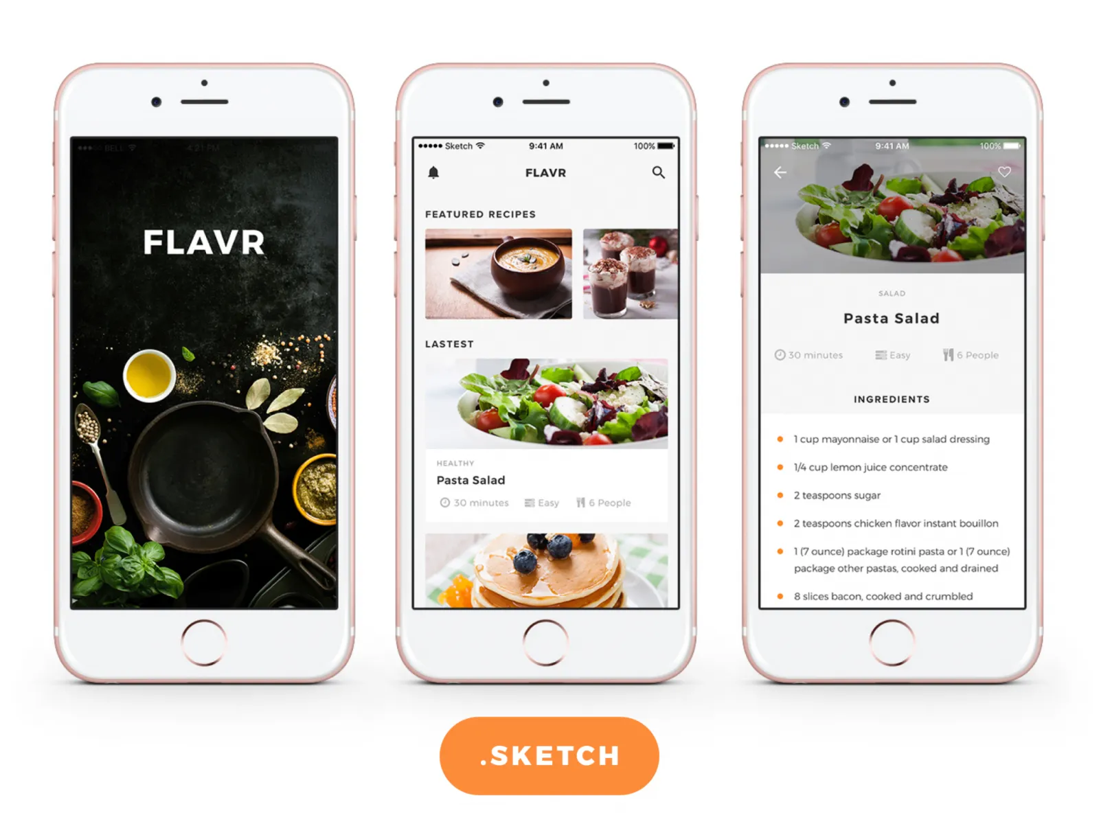 Flavr Food App Design UI Kit  - Free Figma Template