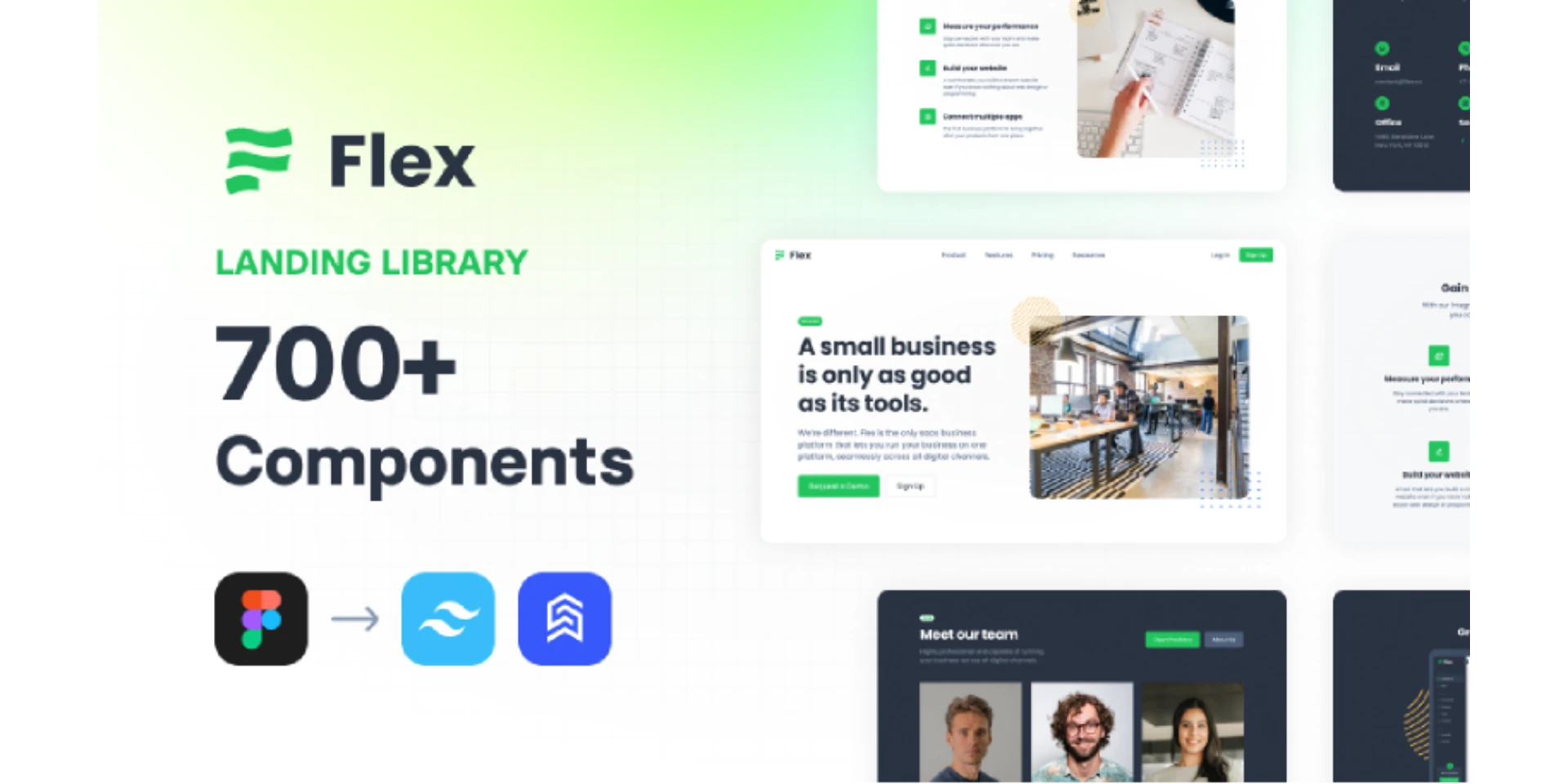 Flex UI library for Tailwind CSS for Figma and Adobe XD