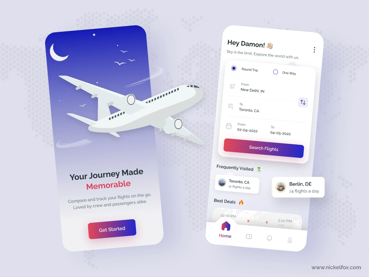 Flight Booking App for Figma and Adobe XD