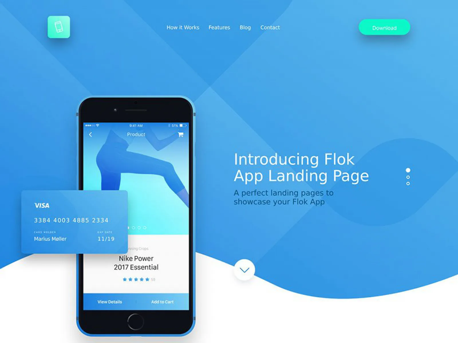 Flok App Landing Page  - Free Figma Template