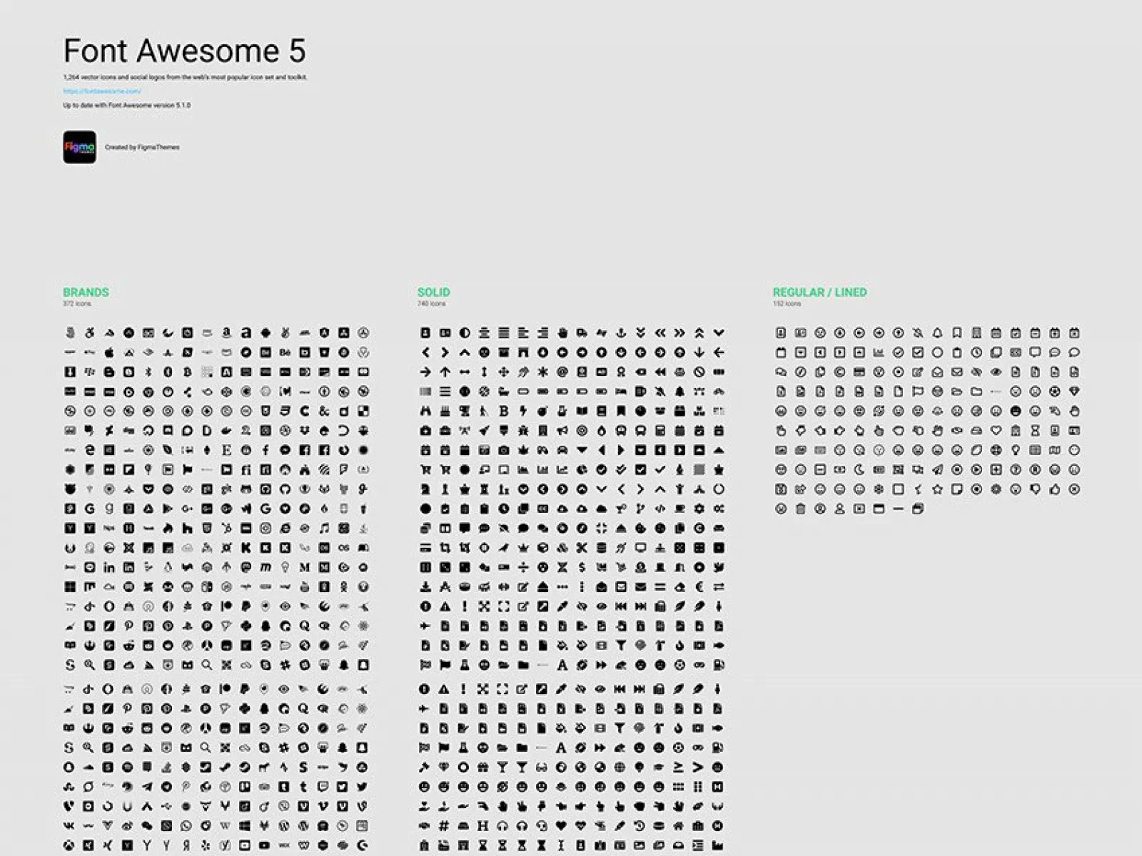Font Awesome 5 Free Icons  - Free Figma Template