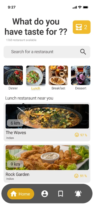 Food app for Figma and Adobe XD