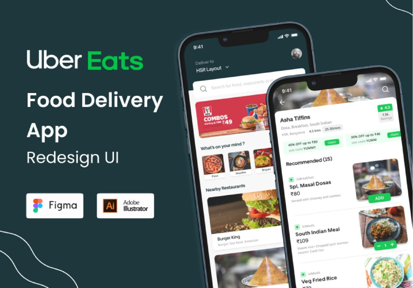 Food delivery App for Figma and Adobe XD