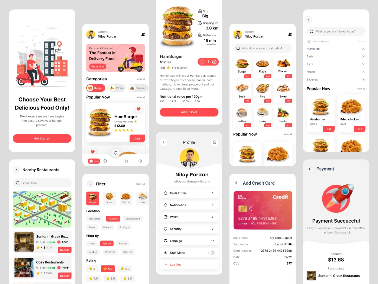 Food Delivery App Concept for Figma and Adobe XD