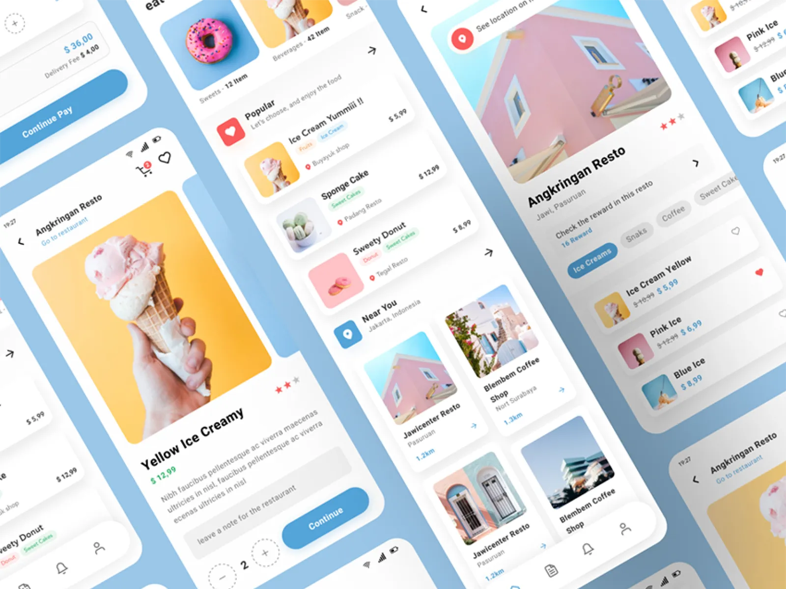 Food Delivery App Design  - Free Figma Template