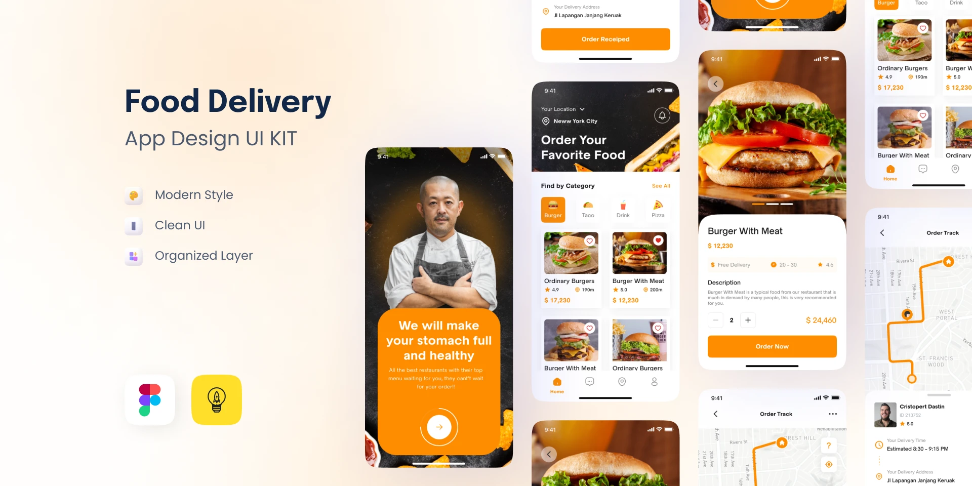 Food Delivery App Design - Only $5 for Figma and Adobe XD