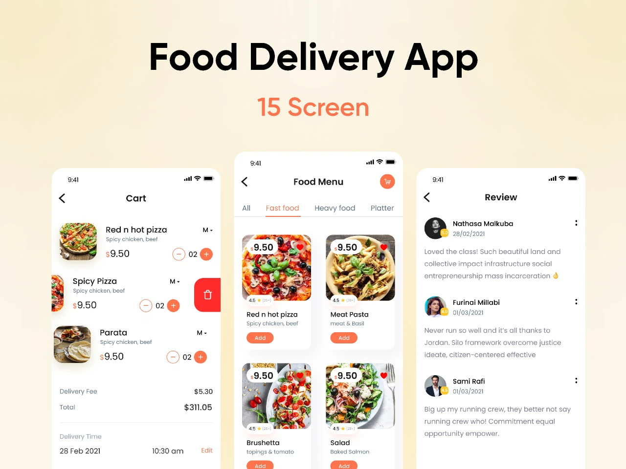 Food Delivery Mobile App for Figma and Adobe XD