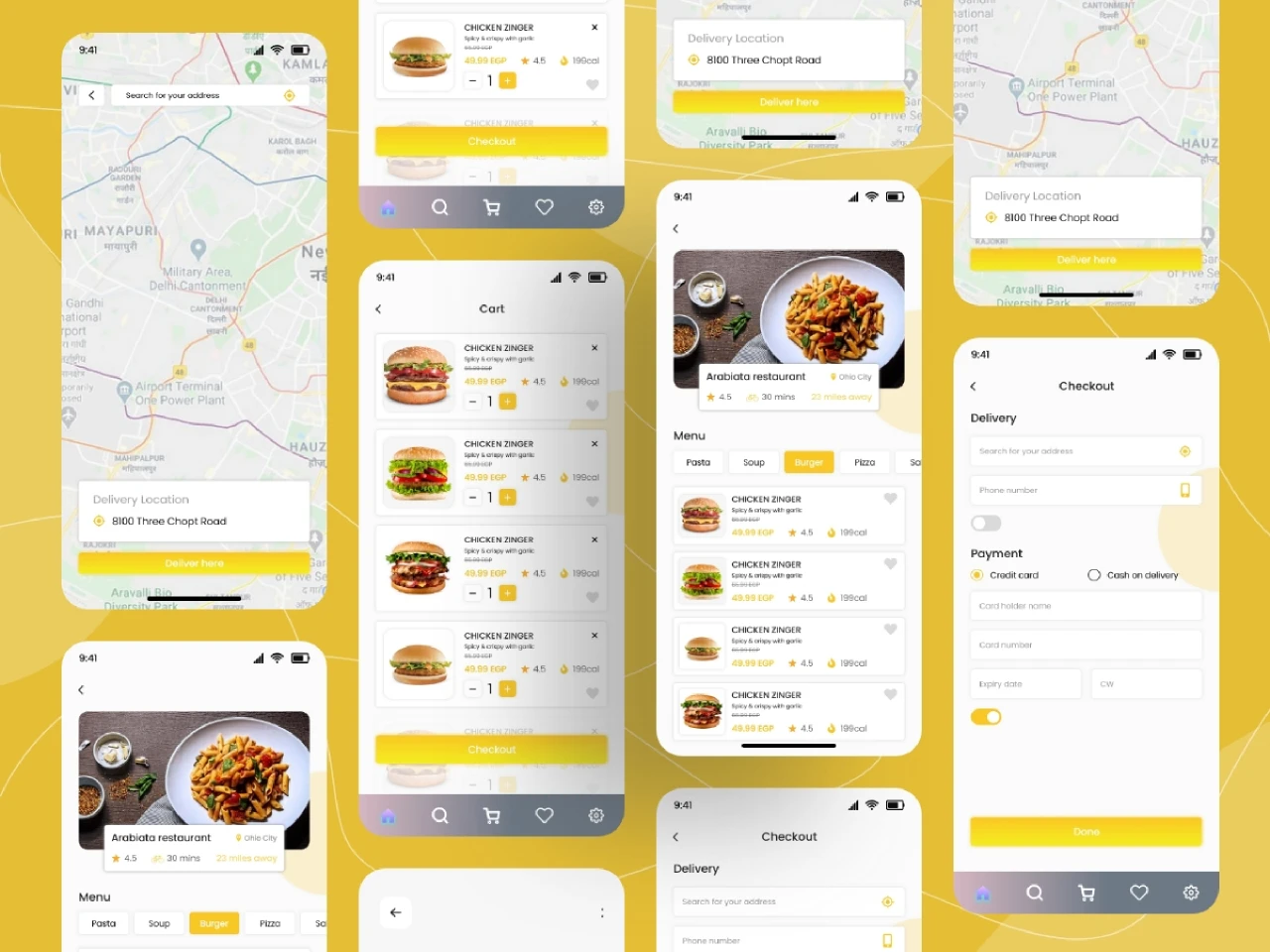 Food Mobile App for Figma and Adobe XD