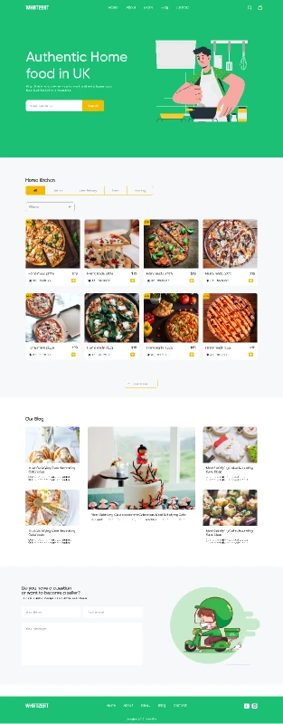 Food Ordering Website Design for Figma and Adobe XD