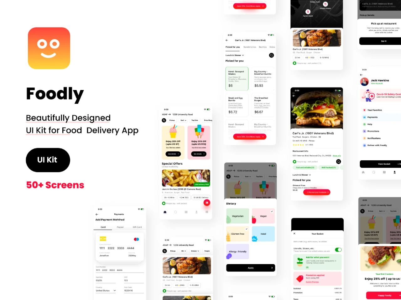 Foodly  Food Delivery App for Figma and Adobe XD