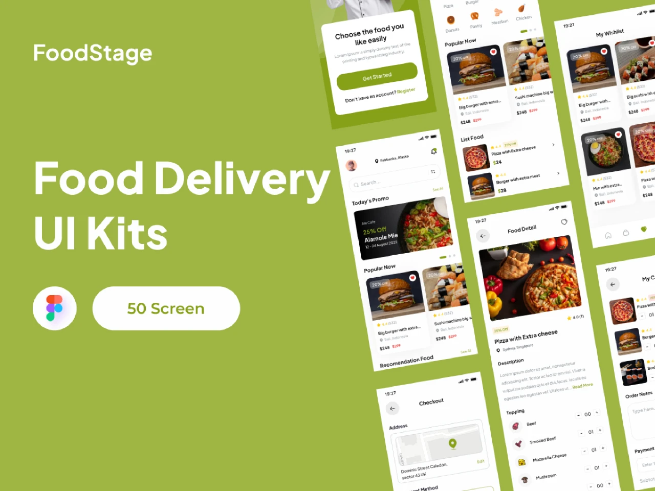 FoodStage - Food Delivery App UI Kits for Figma and Adobe XD