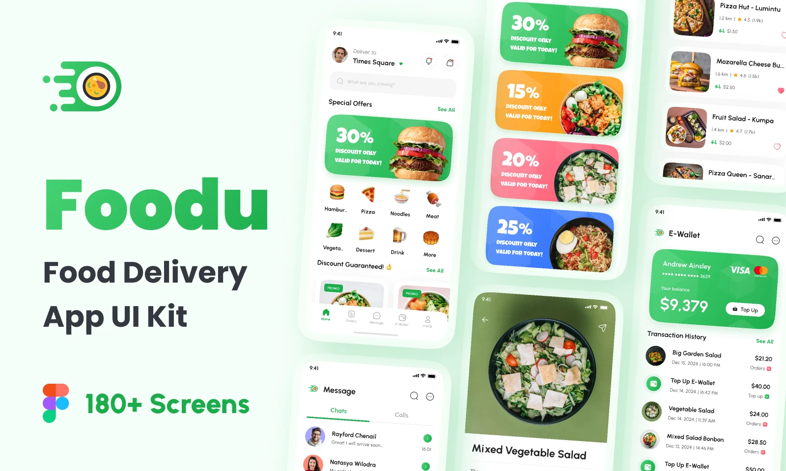 Foodu - Food Delivery App UI Kit for Figma and Adobe XD