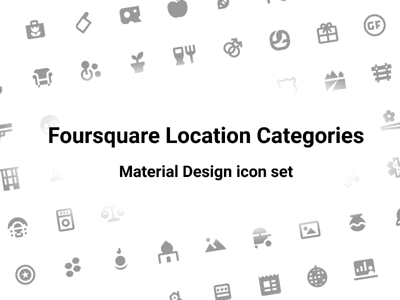 Foursquare Location Categories - Material Design Icons for Figma and Adobe XD