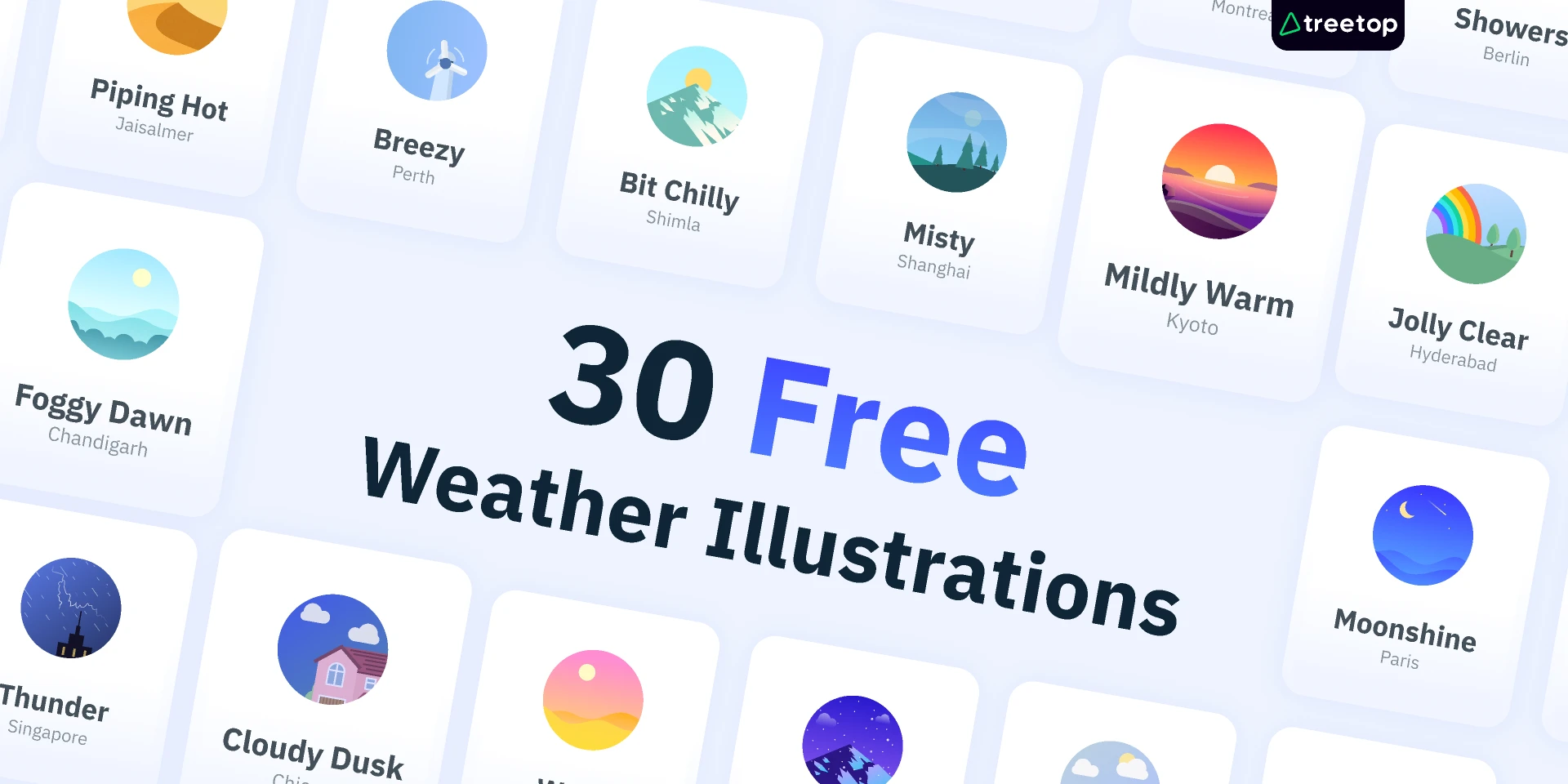 Free 30 weather illustrations - MET for Figma and Adobe XD