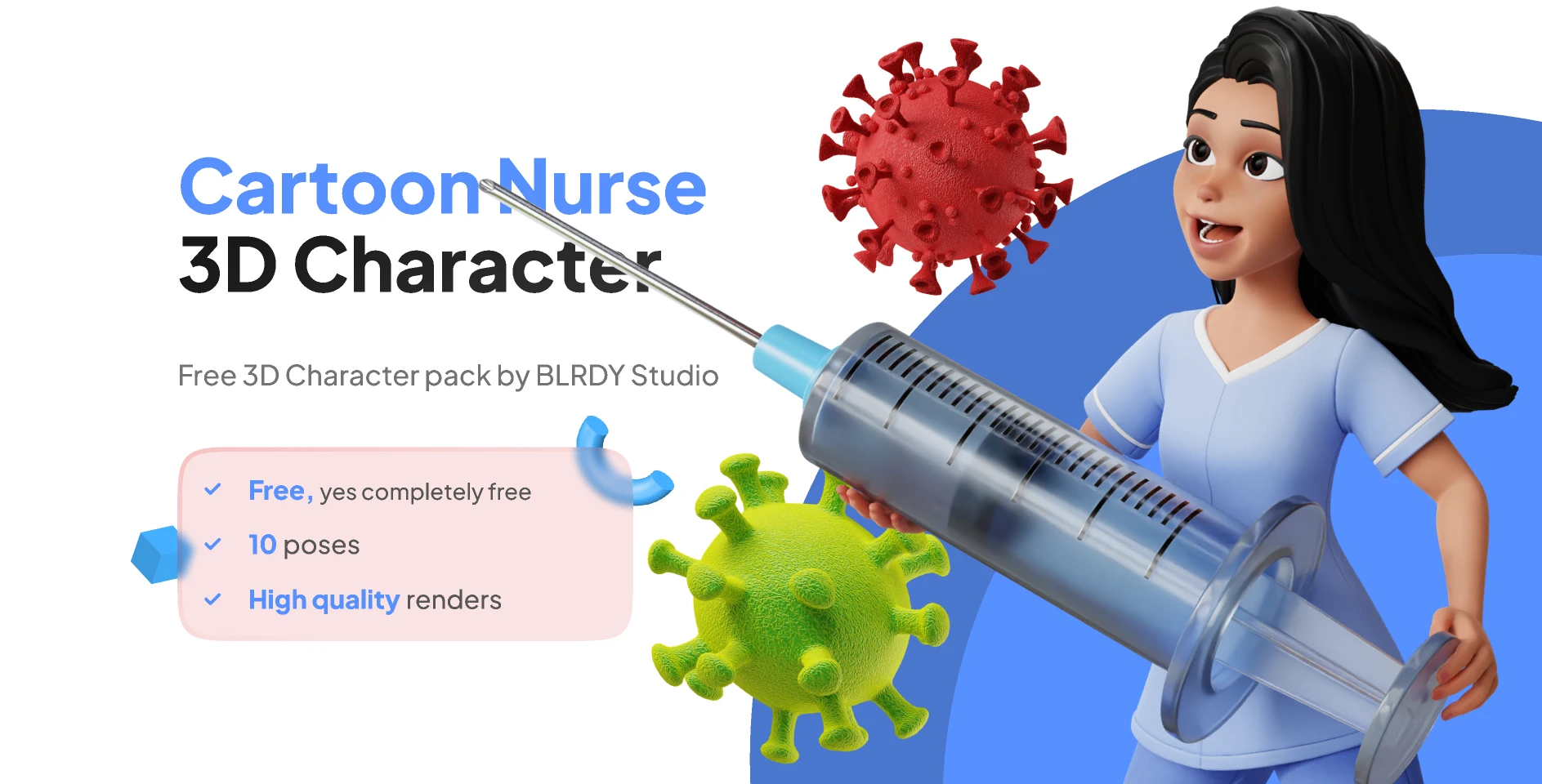 FREE 3D Nurse Character for Figma and Adobe XD