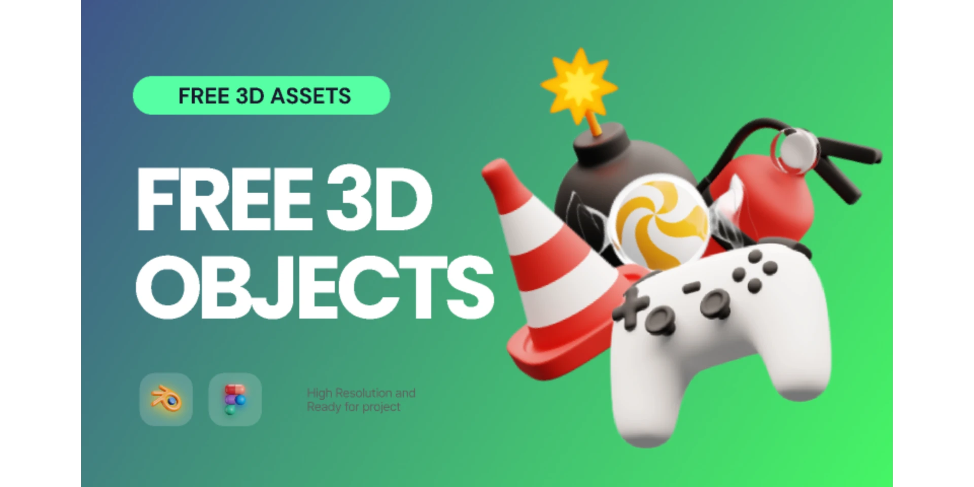 Free 3D Objcects (Part 3) for Figma and Adobe XD