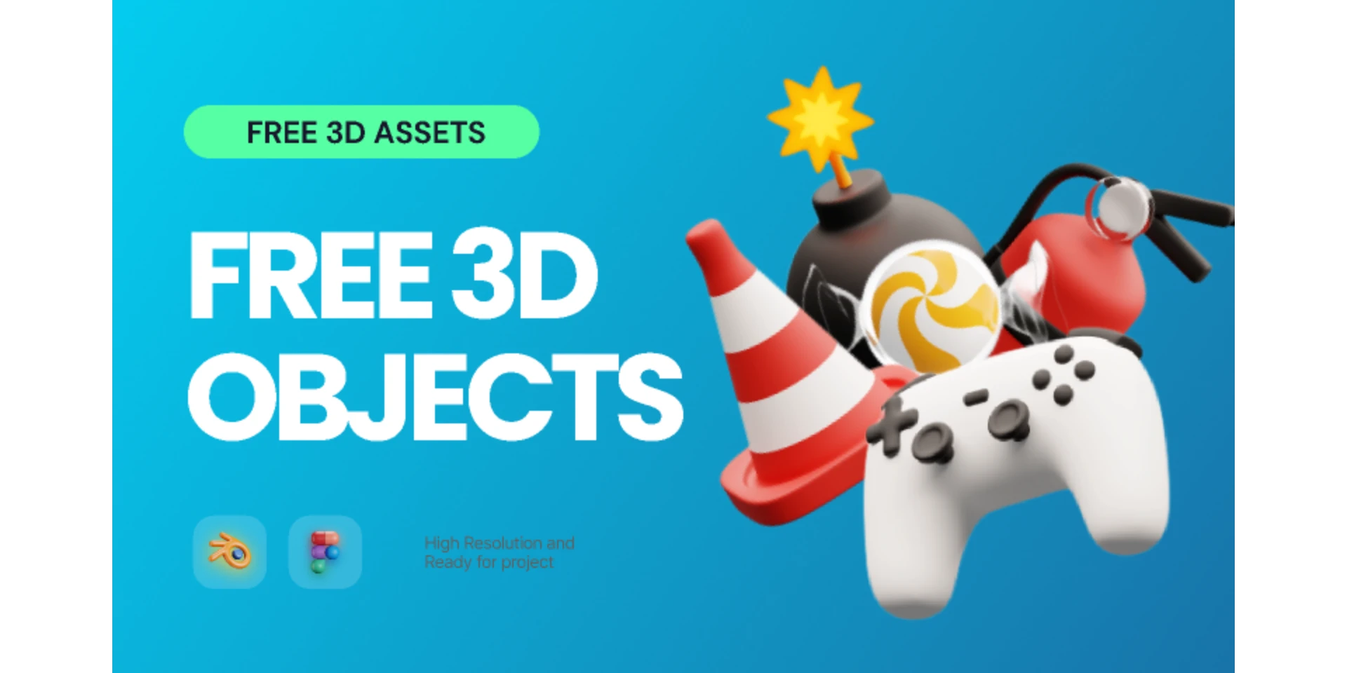 Free 3D Objects (Part 2) for Figma and Adobe XD