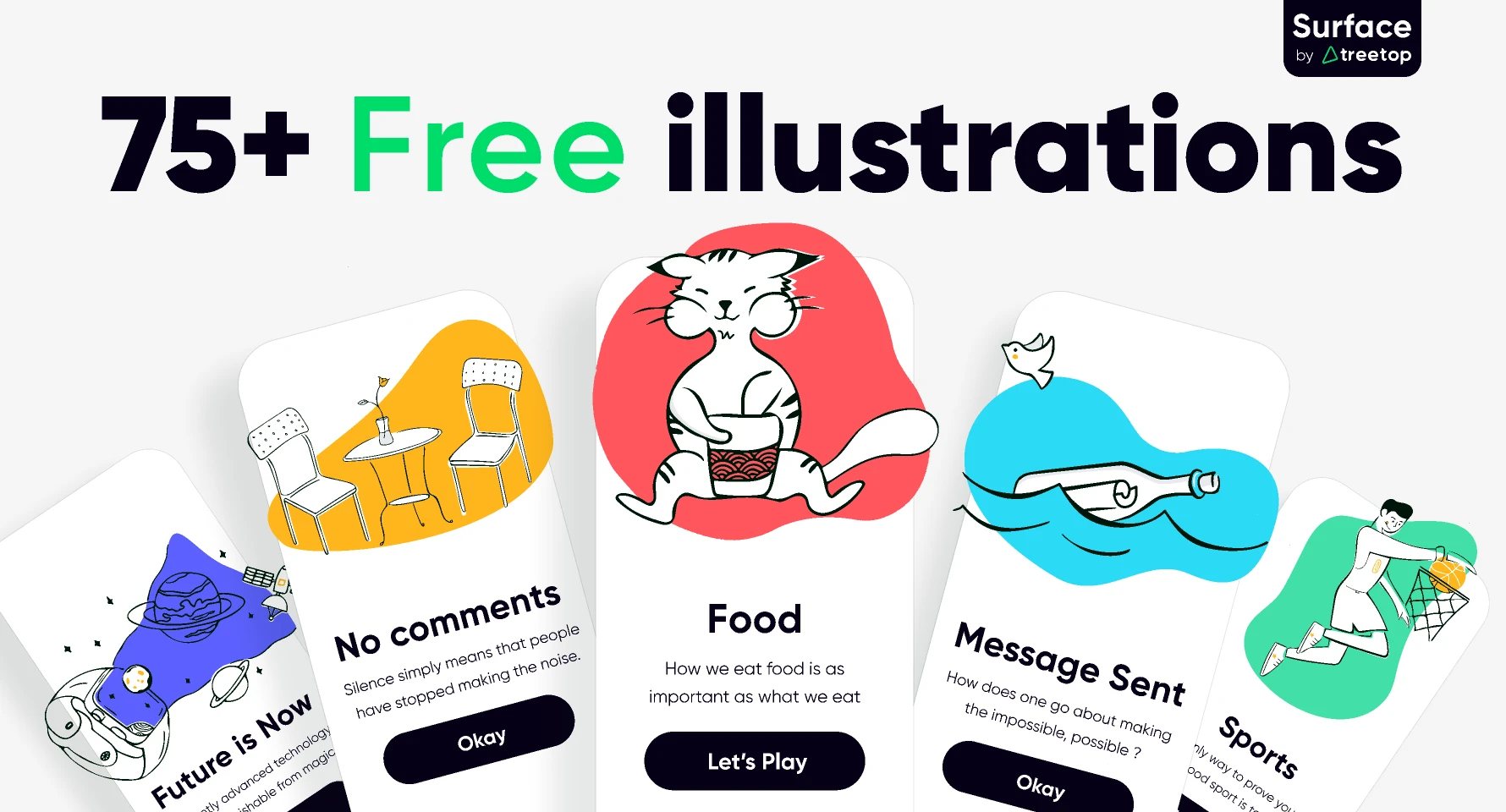Free 75+ illustrations - Surface Pack for Figma and Adobe XD