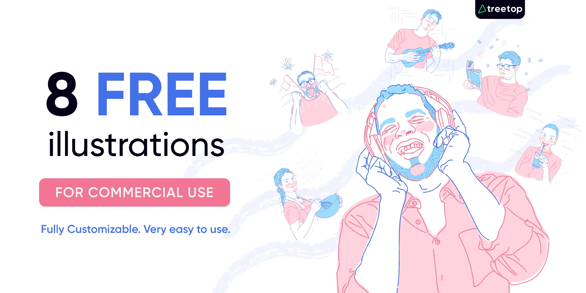 Free 8 illustrations - Peeple Pack for Figma and Adobe XD