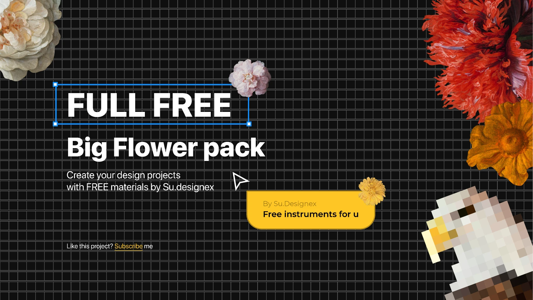 Free  big flower pack for Figma and Adobe XD