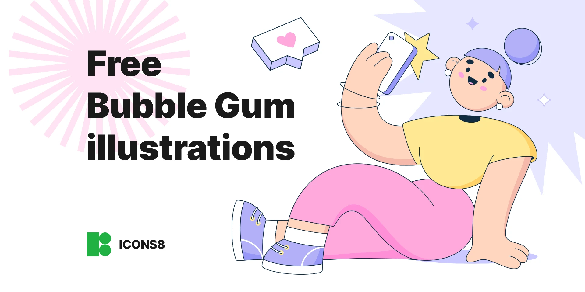 Free Bubble Gum illustrations in PNG for Figma and Adobe XD