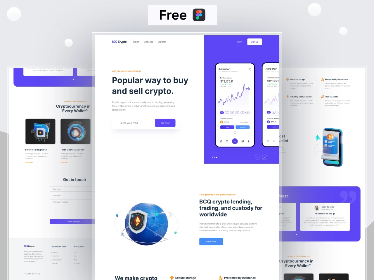 Free Crypto Website Template for Figma and Adobe XD