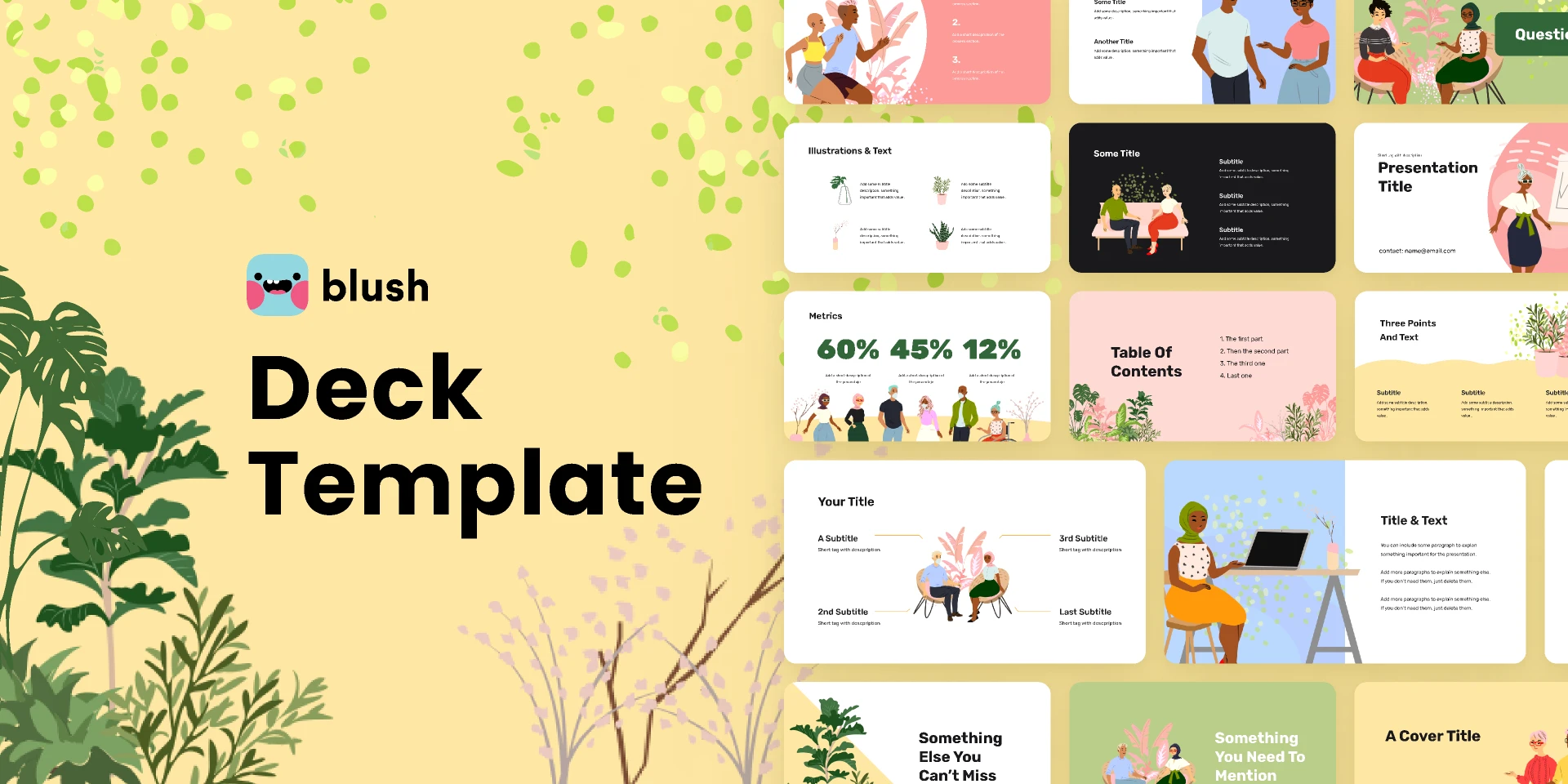 Free Deck Template with Fresh Folks Illustrations for Figma and Adobe XD