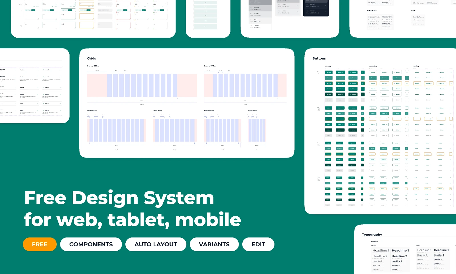 Free Design System [a25] for Figma and Adobe XD